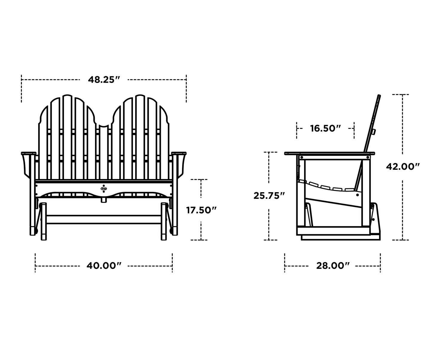 Trex Cape Cod Adirondack 48" Glider