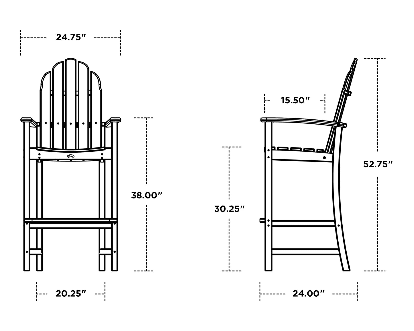 Trex Cape Cod Adirondack Bar Chair