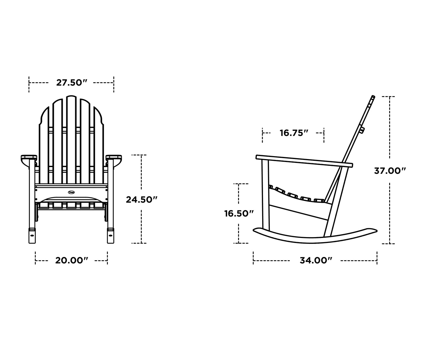 Trex Cape Cod Adirondack Rocking Chair