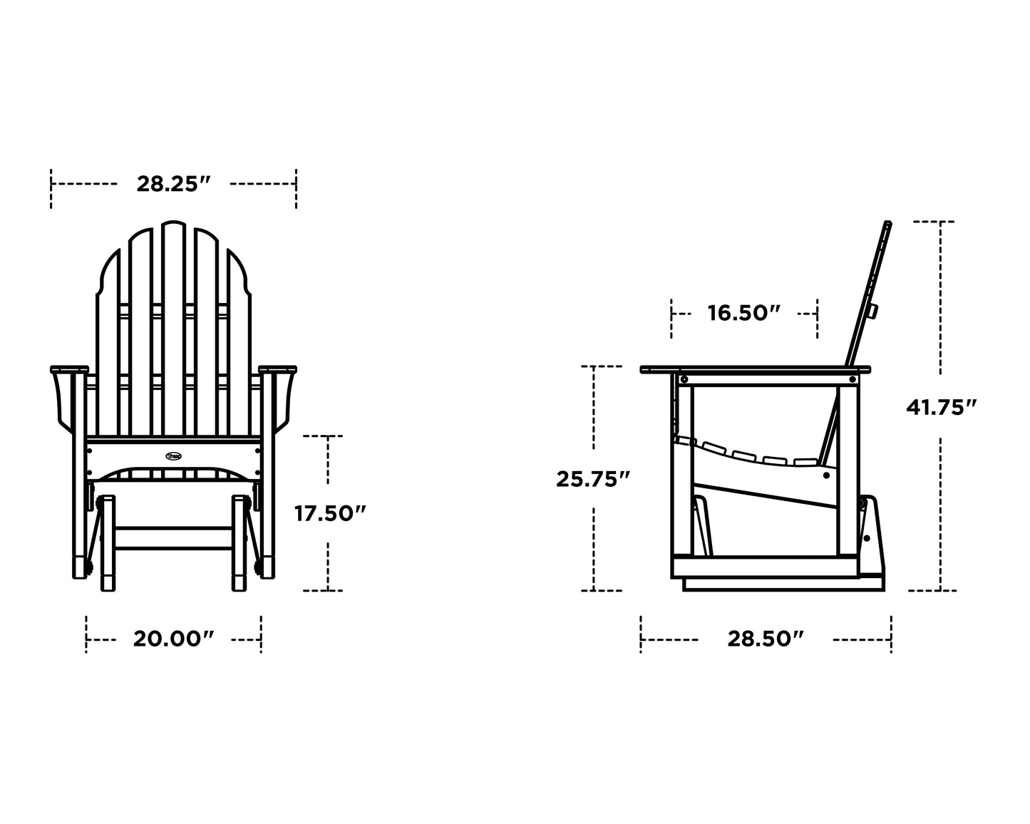 Trex Cape Cod Adirondack Glider Chair