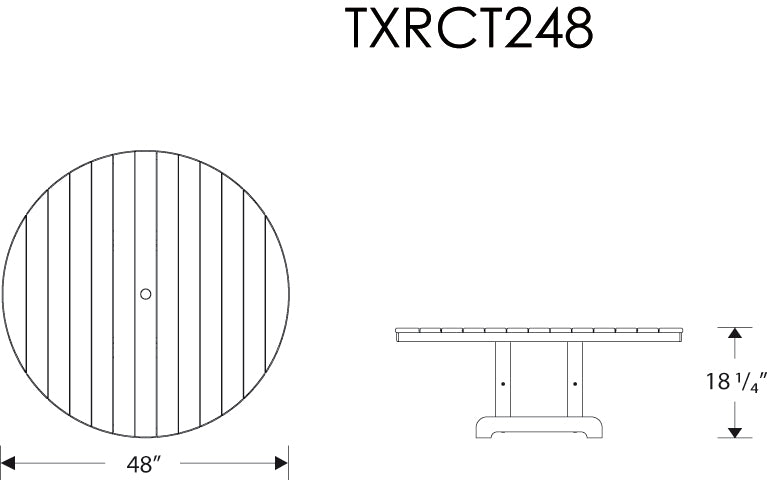 Trex Cape Cod Round 48" Conversion Table