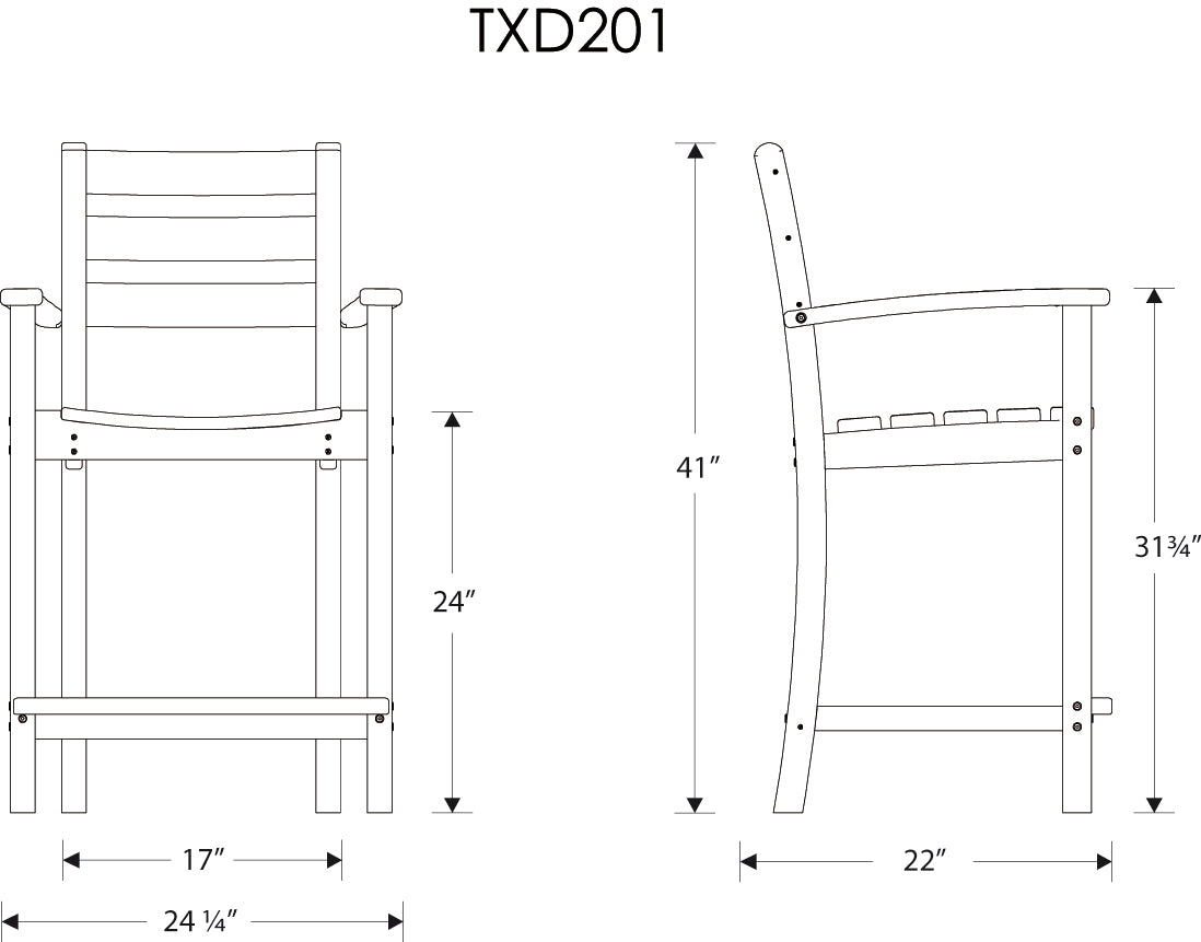 Trex Monterey Bay Counter Arm Chair
