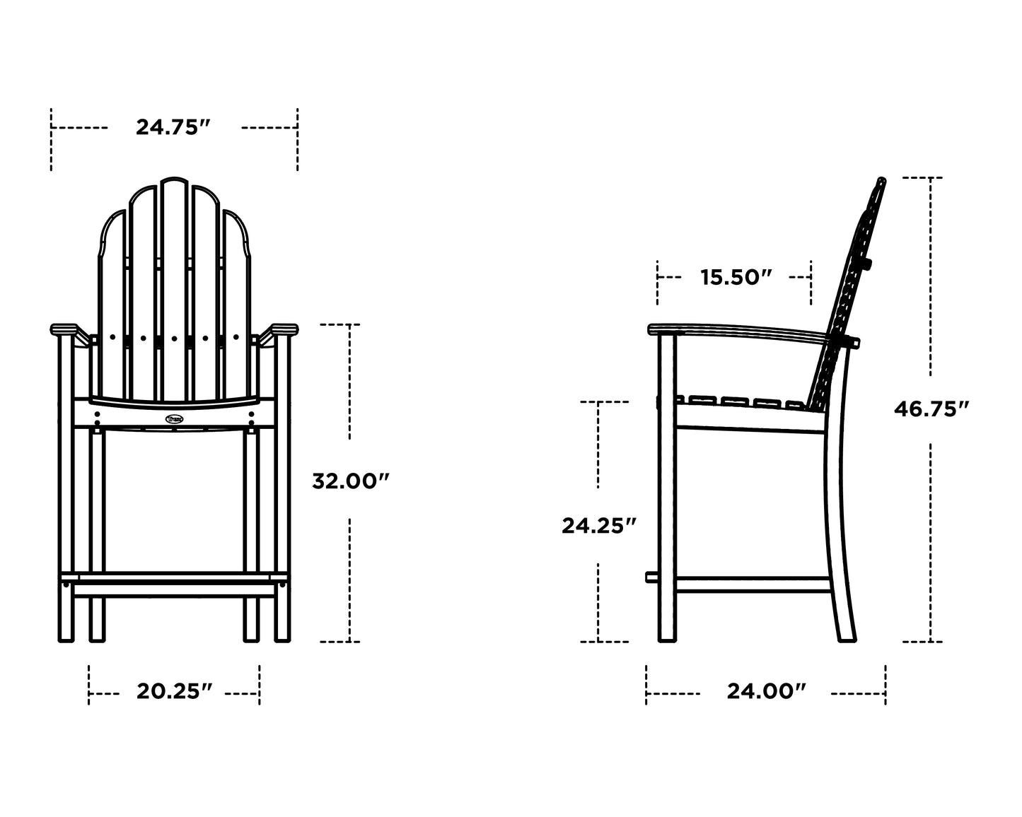 Trex Cape Cod Adirondack Counter Chair
