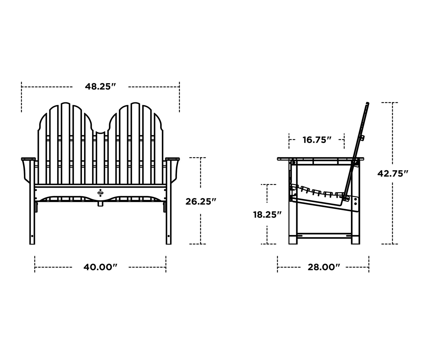 Trex Cape Cod Adirondack 48" Bench